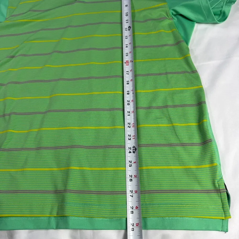 Nike Dri-FIT Tiger Woods Golf Polo Shirt Mens Med Green Striped DR5318-363‎